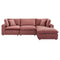 Commix Down Filled Overstuffed Performance Velvet 4-Piece Sectional Sofa