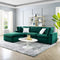 Commix Down Filled Overstuffed Performance Velvet 4-Piece Sectional Sofa