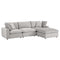 Commix Down Filled Overstuffed Performance Velvet 4-Piece Sectional Sofa
