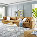 Commix Down Filled Overstuffed Performance Velvet 4-Seater Sofa