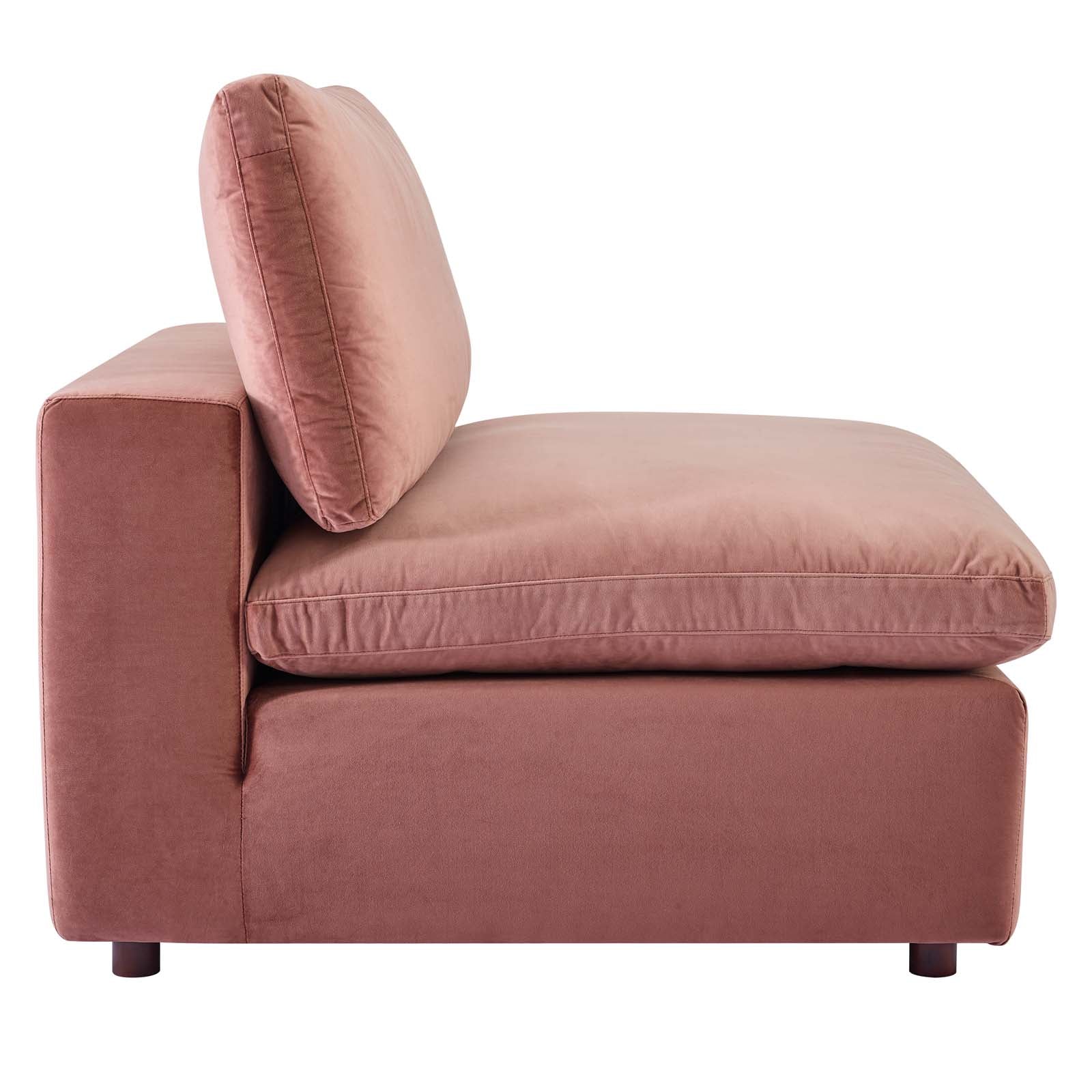 Commix Down Filled Overstuffed Performance Velvet 4-Seater Sofa