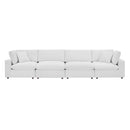 Commix Down Filled Overstuffed Performance Velvet 4-Seater Sofa