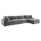 Commix Down Filled Overstuffed Performance Velvet 5-Piece Sectional Sofa