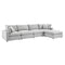 Commix Down Filled Overstuffed Performance Velvet 5-Piece Sectional Sofa