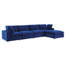 Commix Down Filled Overstuffed Performance Velvet 5-Piece Sectional Sofa
