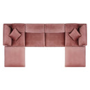 Commix Down Filled Overstuffed Performance Velvet 6-Piece Sectional Sofa