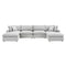 Commix Down Filled Overstuffed Performance Velvet 6-Piece Sectional Sofa