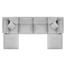 Commix Down Filled Overstuffed Performance Velvet 6-Piece Sectional Sofa