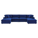 Commix Down Filled Overstuffed Performance Velvet 6-Piece Sectional Sofa