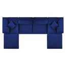 Commix Down Filled Overstuffed Performance Velvet 6-Piece Sectional Sofa