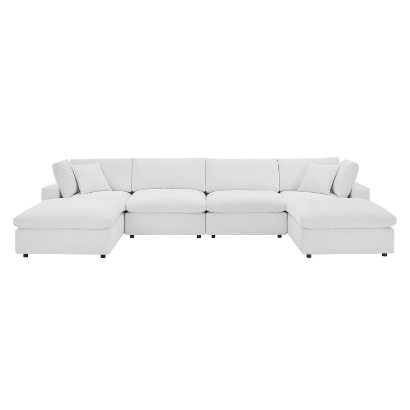 Commix Down Filled Overstuffed Performance Velvet 6-Piece Sectional Sofa