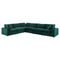 Commix Down Filled Overstuffed Performance Velvet 6-Piece Sectional Sofa