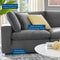 Commix Down Filled Overstuffed Performance Velvet 7-Piece Sectional Sofa