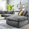 Commix Down Filled Overstuffed Performance Velvet 7-Piece Sectional Sofa