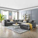 Commix Down Filled Overstuffed Performance Velvet 7-Piece Sectional Sofa