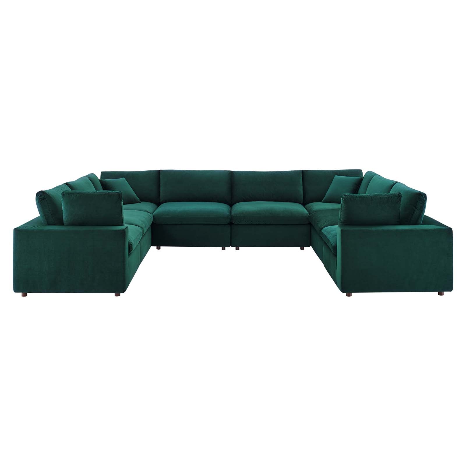 Commix Down Filled Overstuffed Performance Velvet 8-Piece Sectional Sofa