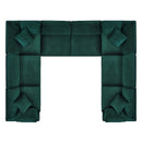 Commix Down Filled Overstuffed Performance Velvet 8-Piece Sectional Sofa