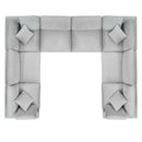 Commix Down Filled Overstuffed Performance Velvet 8-Piece Sectional Sofa