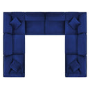 Commix Down Filled Overstuffed Performance Velvet 8-Piece Sectional Sofa