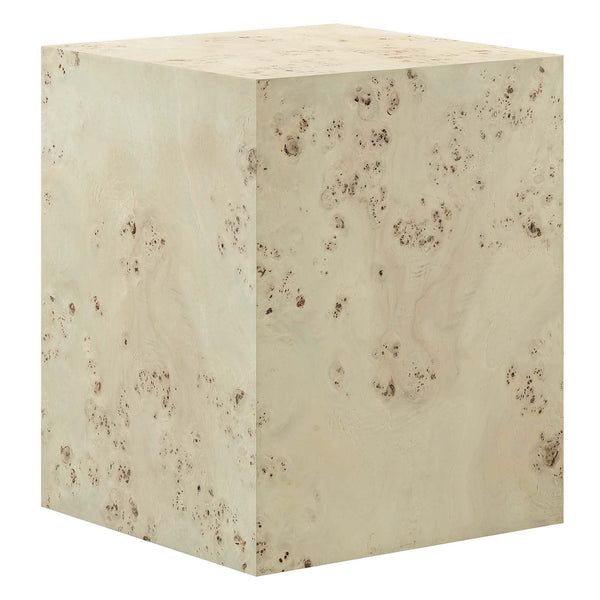 Cosmos 16" Square Burl Wood Side Table