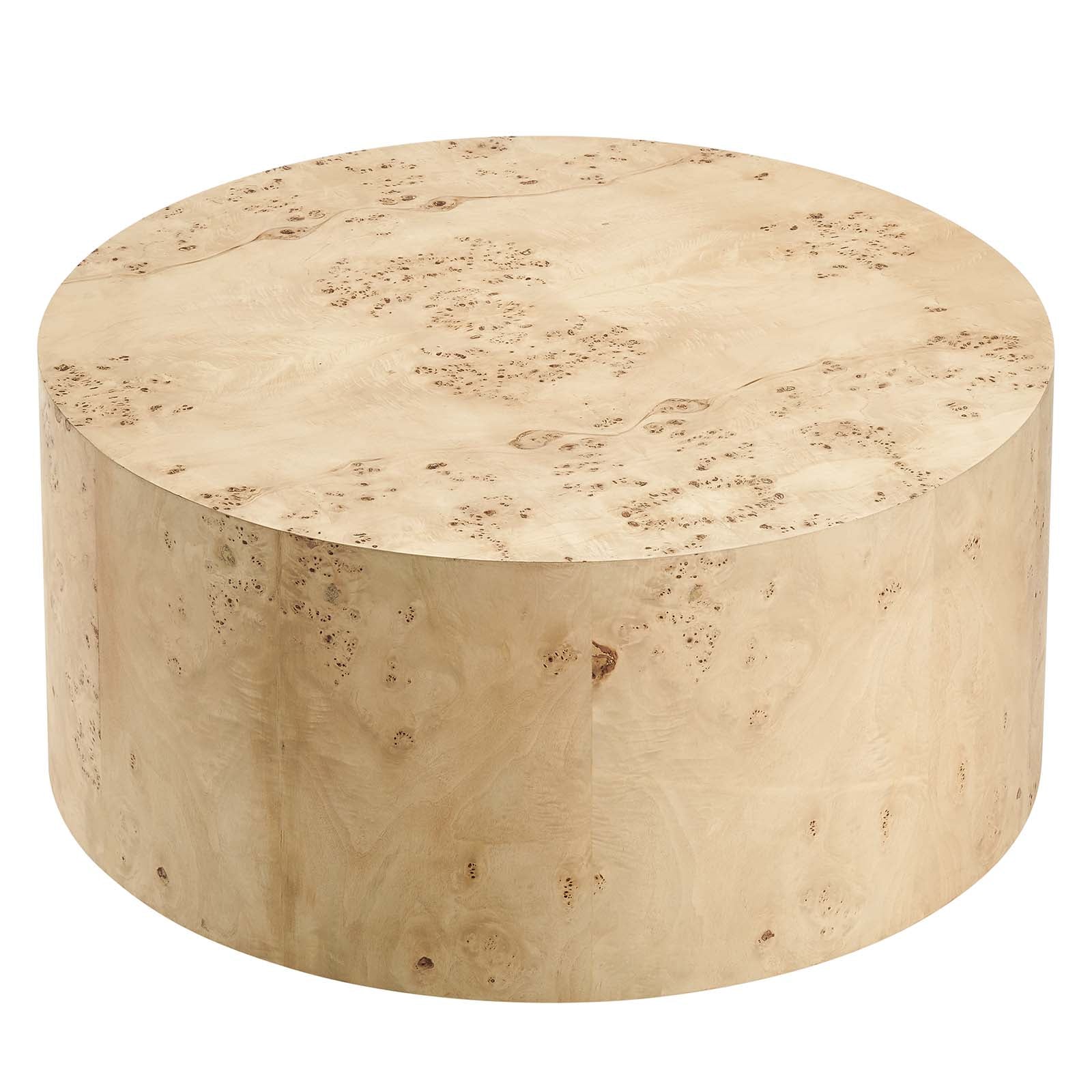 Cosmos 35" Round Burl Wood Coffee Table