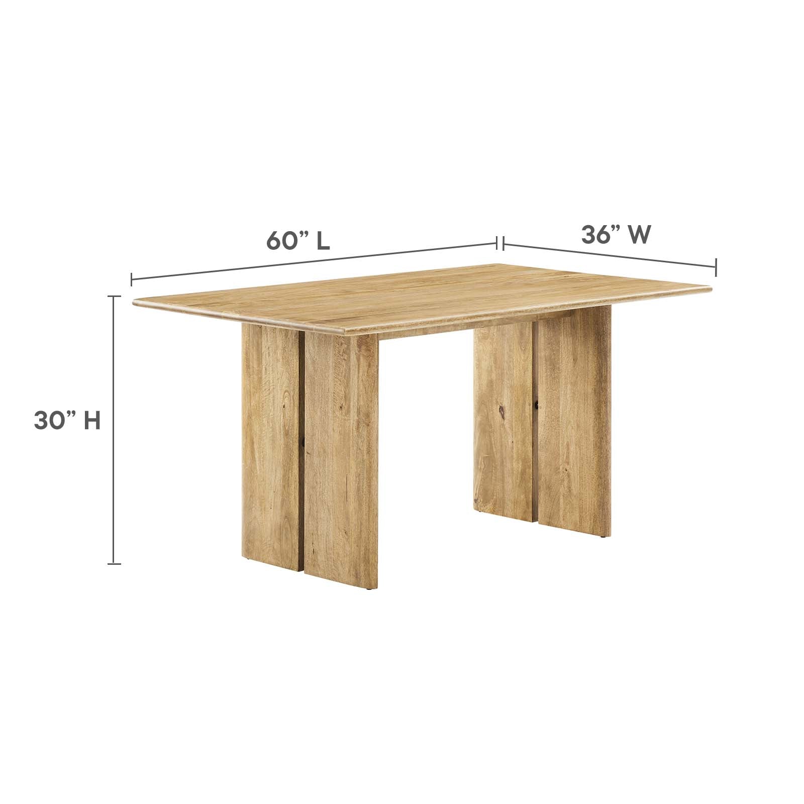 Amistad 60" Wood Dining Table