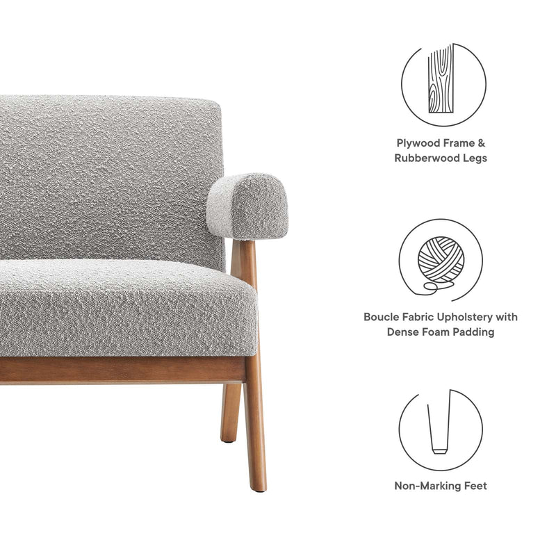 Lyra Boucle Fabric Loveseat