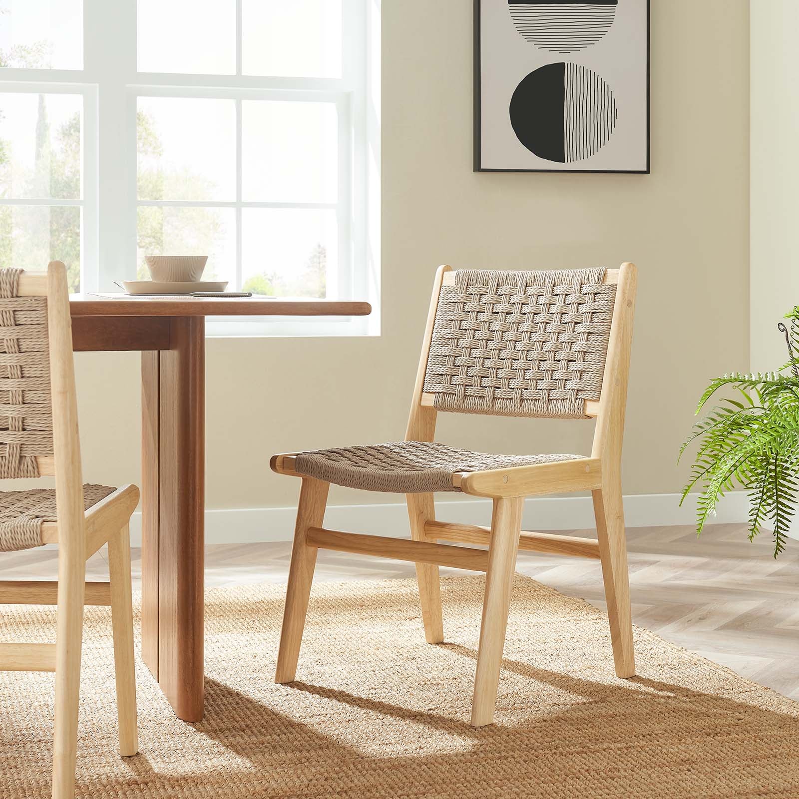 Saoirse Woven Rope Wood Dining Side Chair - Set of 2
