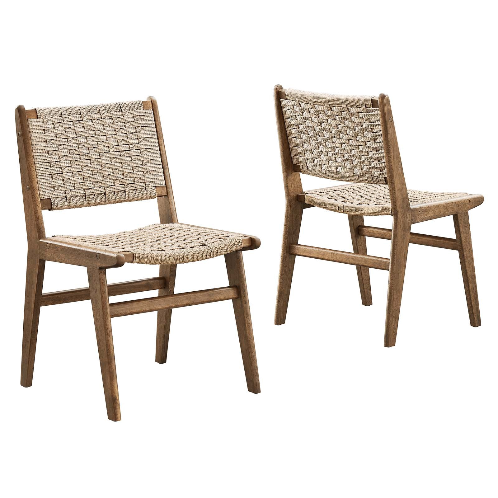 Saoirse Woven Rope Wood Dining Side Chair - Set of 2