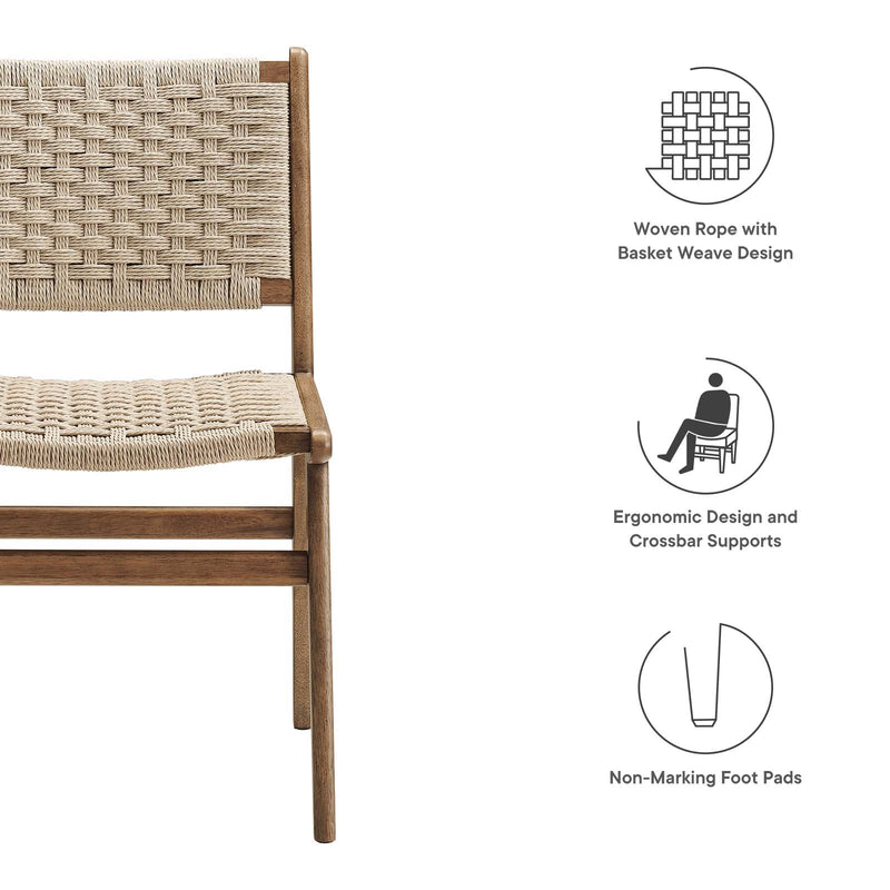 Saoirse Woven Rope Wood Dining Side Chair - Set of 2