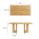 Rivian Rectangular 70" Wood Dining Table