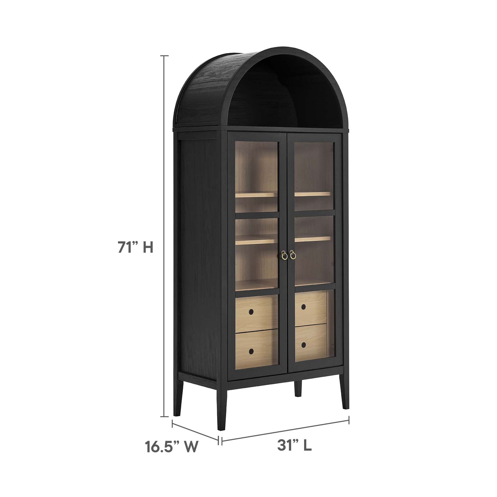Nolan Tall Arched Storage Display Cabinet