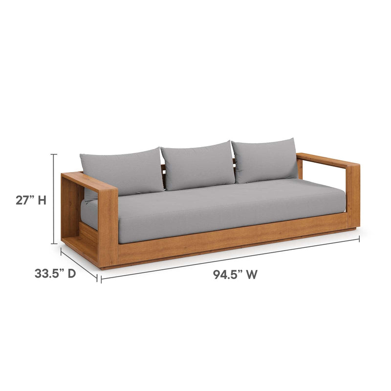 Tahoe Outdoor Patio Acacia Wood Sofa