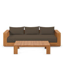Tahoe Outdoor Patio Acacia Wood 2-Piece Sofa and Coffee Table Set