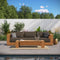 Tahoe Outdoor Patio Acacia Wood 2-Piece Sofa and Coffee Table Set