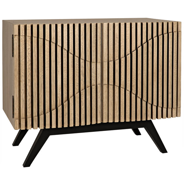 Illusion Single Sideboard with Steel Base, Bleached Walnut