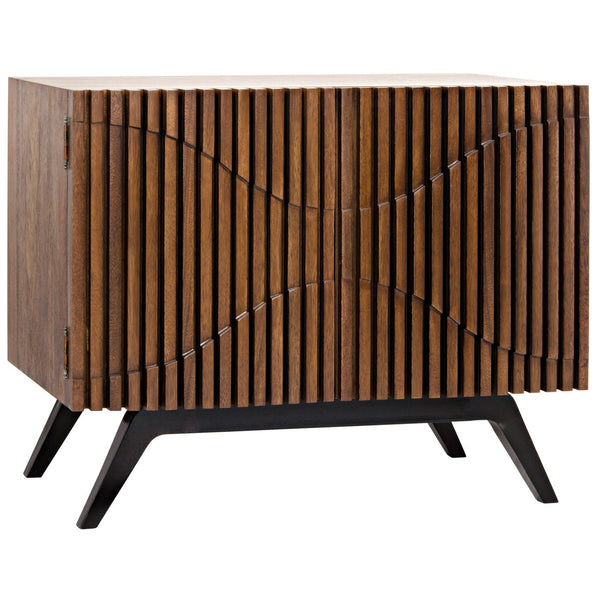 Illusion Single Sideboard with Steel Base, Dark Walnut