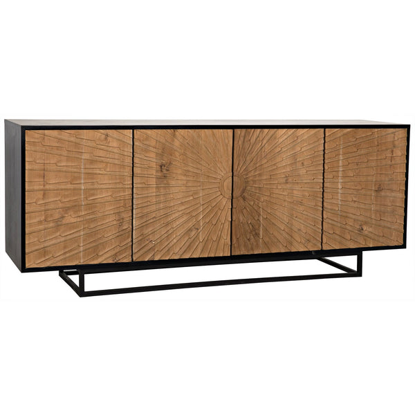 Ra Sideboard, Hand Rubbed Black with Teak