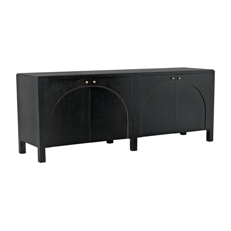 Weston Sideboard, Hand Rubbed Black with Light Brown Trim