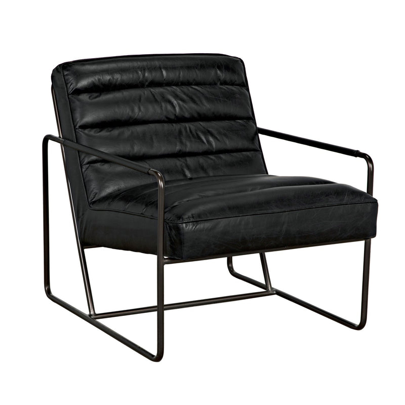 Demeter Chair, Metal and Leather