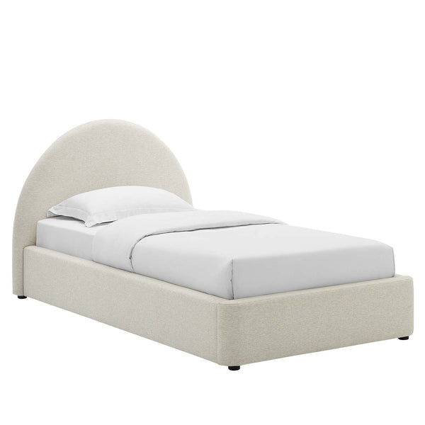 Resort Upholstered Fabric Arched Round Platform Bed