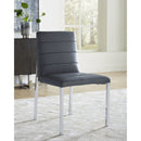 Amalfi Metal Back Chair in Cobalt Leather