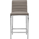 Amalfi Metal Back Counter Stool in Taupe Leather