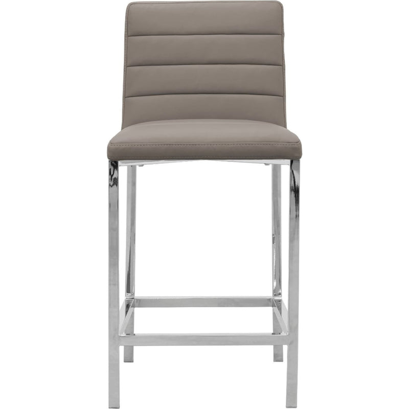 Amalfi Metal Back Counter Stool in Taupe Leather