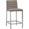 Amalfi Metal Back Counter Stool in Taupe Leather