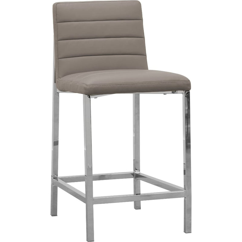 Amalfi Metal Back Counter Stool in Taupe Leather