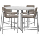 Amalfi Metal Back Counter Stool in Taupe Leather