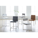 Amalfi Metal Back Counter Stool in Taupe Leather