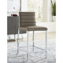 Amalfi Metal Back Counter Stool in Taupe Leather