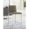 Amalfi Metal Back Counter Stool in Taupe Leather